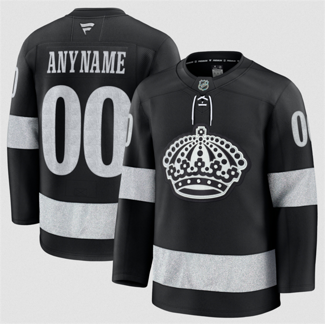 Men's Los Angeles Kings Custom Black Alternate Stitched Hockey Jersey